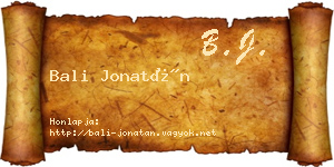 Bali Jonatán névjegykártya